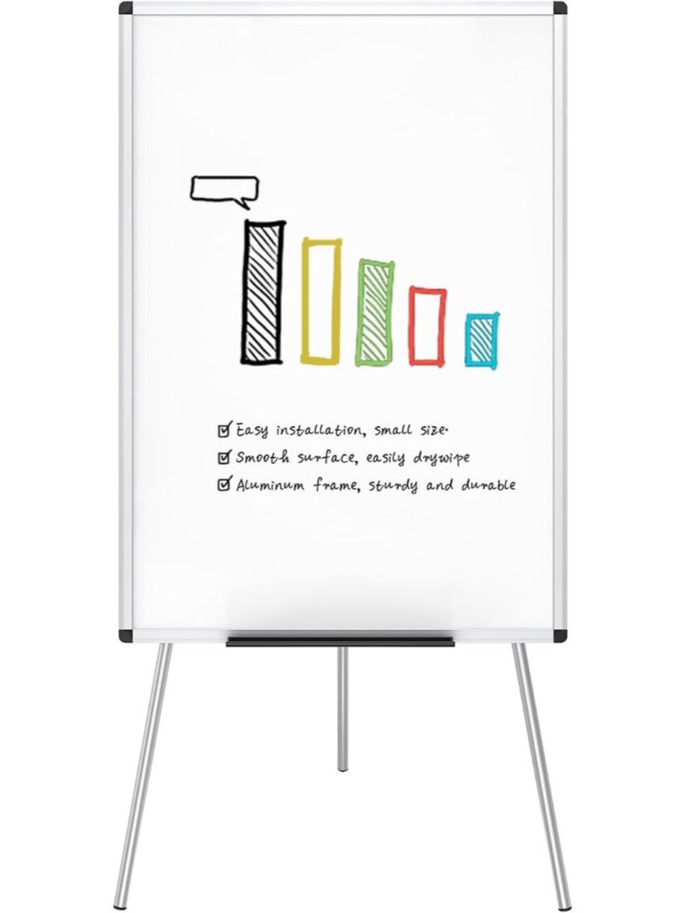 Whiteboard Easel, 36 x 24 Inches, Portable Tripod Dry Erase Board